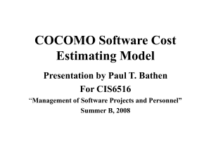COCOMO Estimating Software