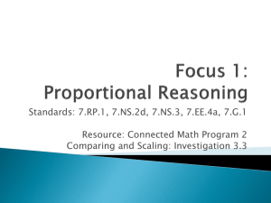 Focus 1: Proportional Reasoning