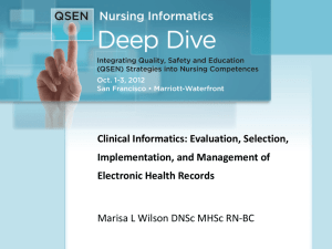 Clinical Informatics: Evaluation, Selection