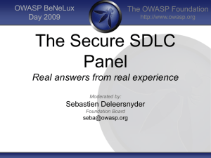 The Secure SDLC Panel Real answers from real experience