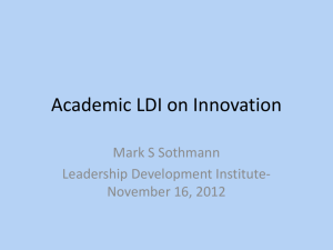 Academic LDI on Innovation