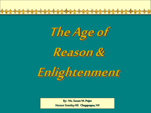 The Age of Reason & Enlightenment