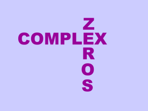 Complex Zeros
