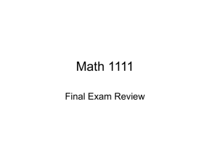 Math 1111 Final Exam Review