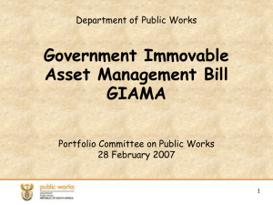 Government Immovable Asset Management Bill GIAMA