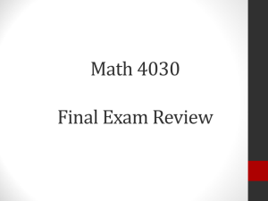 Math 4030 Final Exam Review