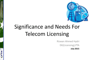 Licensing - Pakistan Telecommunication Authority