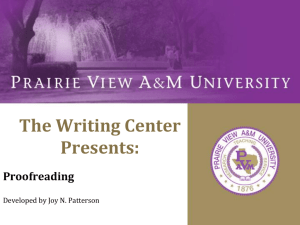 Proofreading - Prairie View A&M University