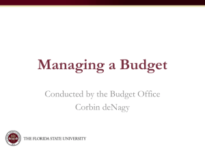 Managing a Budget