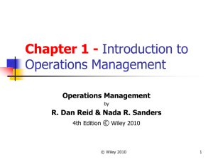 Introduction to Operations Management-Chapter 1