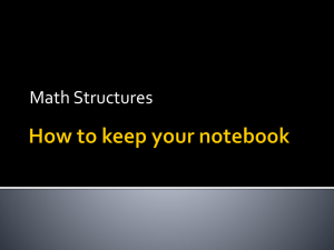 Notebook for Math Structures