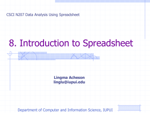 8-spreadsheetIntro - Department of Computer and Information