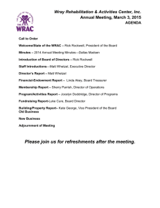 Click Here for the WRAC 2015 Annual Meeting Packet