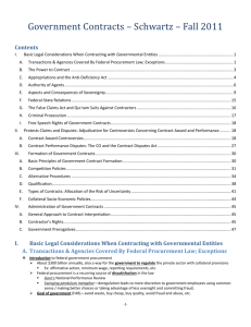 Government Contracts – Schwartz – Fall 2011