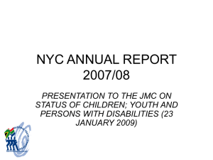 nyc annual report 2007/08 - Parliamentary Monitoring Group