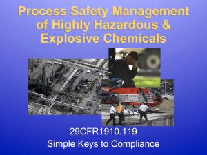 Process Safety Management - Georgia Tech OSHA Consultation