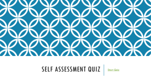 Self Assessment Quiz