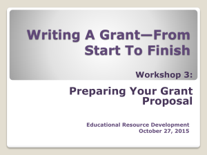 Developing Your Grant Proposal Idea