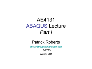 AE3122 ABAQUS Lecture Part I
