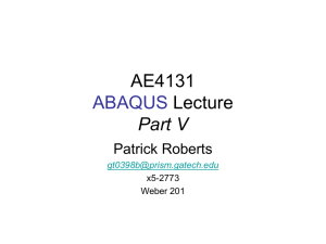 AE4131 ABAQUS Lecture Part 3