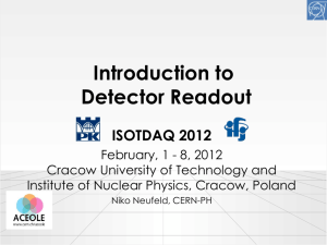 Introduction to Detector Readout ISOTDAQ 2012