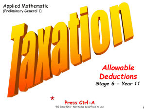 01 Allowable Deductions - Free Resources 4 Mathematics