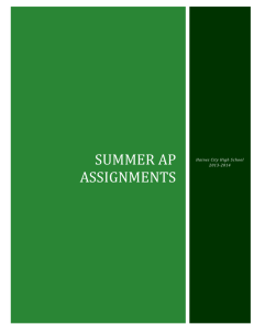 Summer Assignments 2013-2014