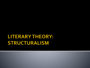 literary theory: structuralism - Mr. Robertson's Bunker