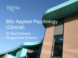 BSc Applied Psychology (Clinical)