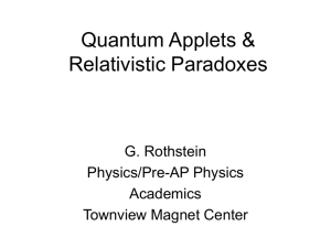 Quantum Applets & Relativistic Paradoxes