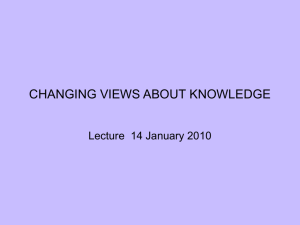 changing views about knowledge - UCSC Directory of individual