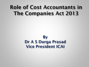 Role of cost Accountants