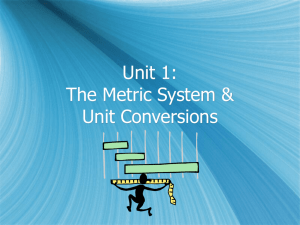 Unit 1: The Metric System