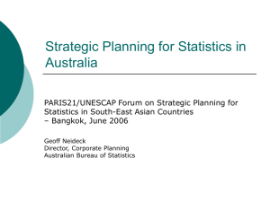 Strategic Planning for Statistics in Australia