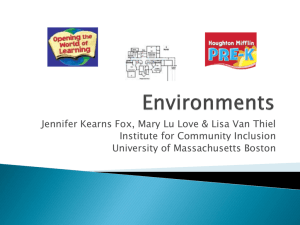 Environments and Expectations - Institute for Community Inclusion