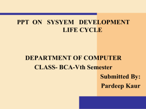 The System Development Life Cycle