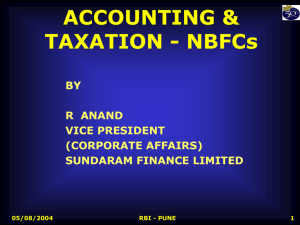 Accounting & Taxation - NBFCs - Finance Industry Development