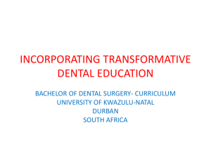 proposed bachelor of dental surgery curriculum