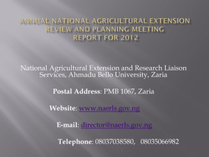 ANNUAL NATIONAL AGRICULTURAL EXTENSION