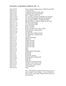ENGLISH 2 CAS READING SCHEDULE, 2012 – 13 Week of 9/10