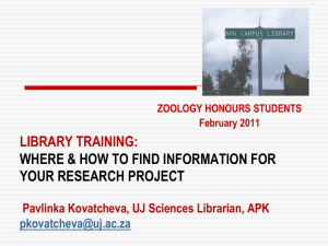 databases training - Sciences Librarian Portal