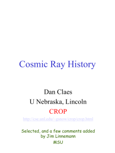 Cosmic Ray History