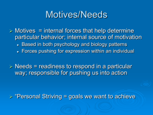 Motives/Needs