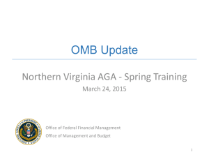 OMB Update - Association of Government Accountants – Northern