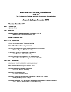 Rousseau Tercentenary Conference