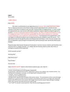 sample fixed-term terminal appointment letter