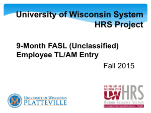 9 Month FASL (Unclassified) - University of Wisconsin