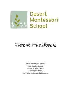 DMS Parent Handbook - Desert Montessori School