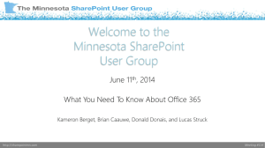 June 2014 MNSPUG - Office 365 - Minnesota SharePoint User Group