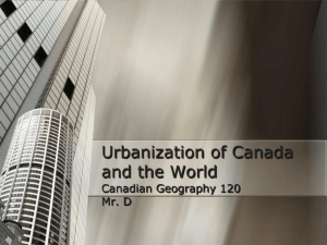 Urbanization of Canada and the World
